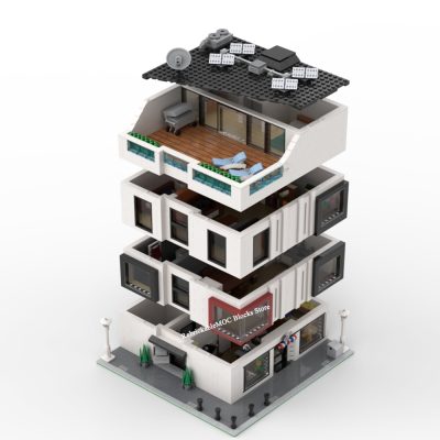 3612PCS Hot Selling Street View Moc Modular Building Corner street view of modern townhouse DIY ChildrenToy 5 - LEPIN LEPIN Shop