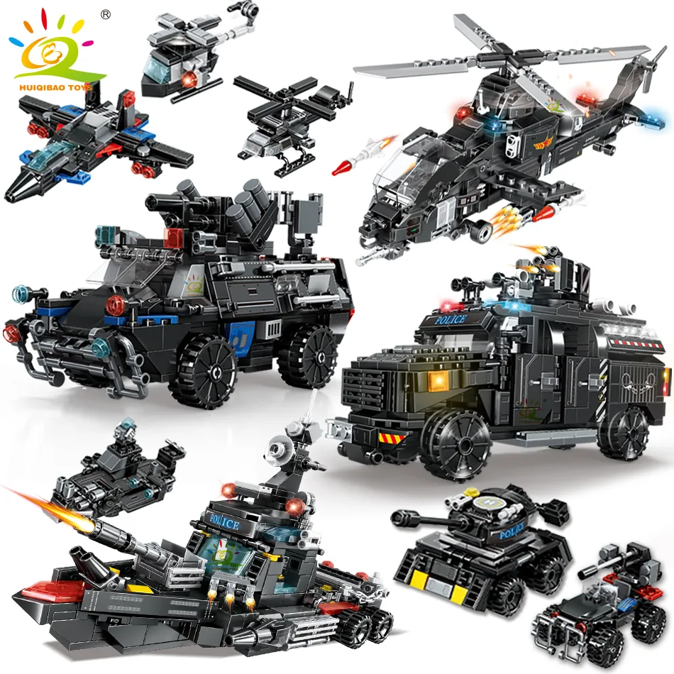 HUIQIBAO HQB190-3 4in1 Swat Police Series Building Blocks