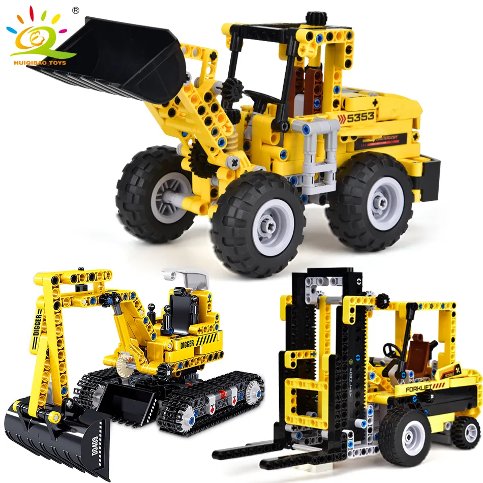 HUIQIBAO Engineering Truck Tech Building Block City Construction Toy For Children Boy Adults Excavator Bulldozer Crane - LEPIN LEPIN Shop