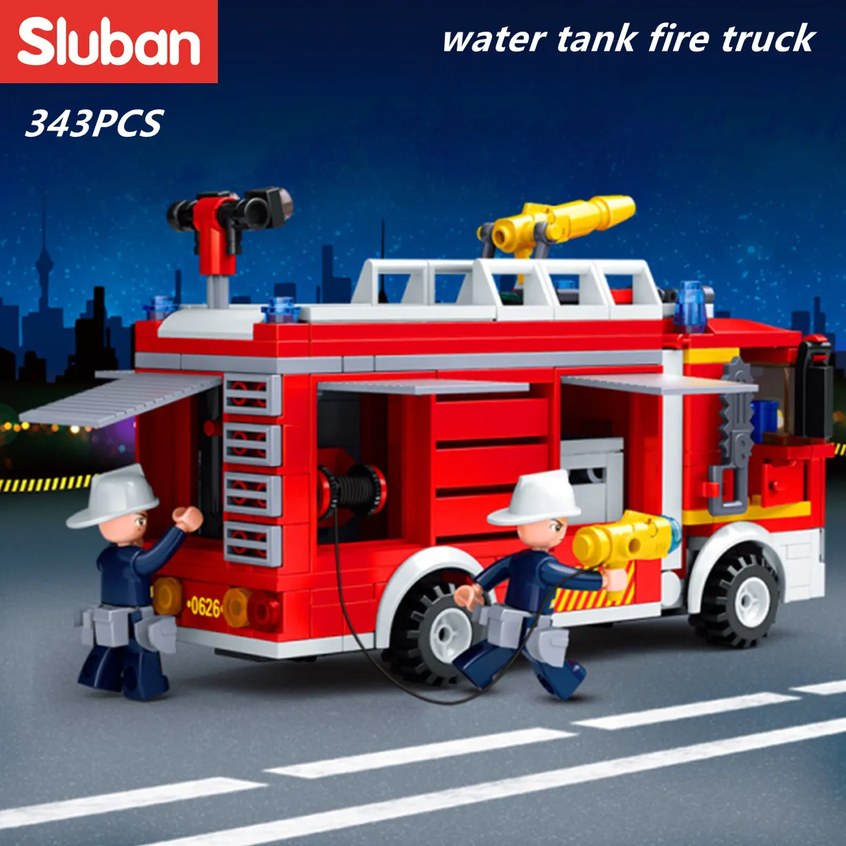 Sluban Building Block Toys City Fire Fighter 343PCS Bricks B0626 Fire Extinguishing Water Tanker Compatbile With - LEPIN LEPIN Shop